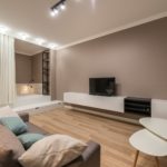 modern living room interior in beige color